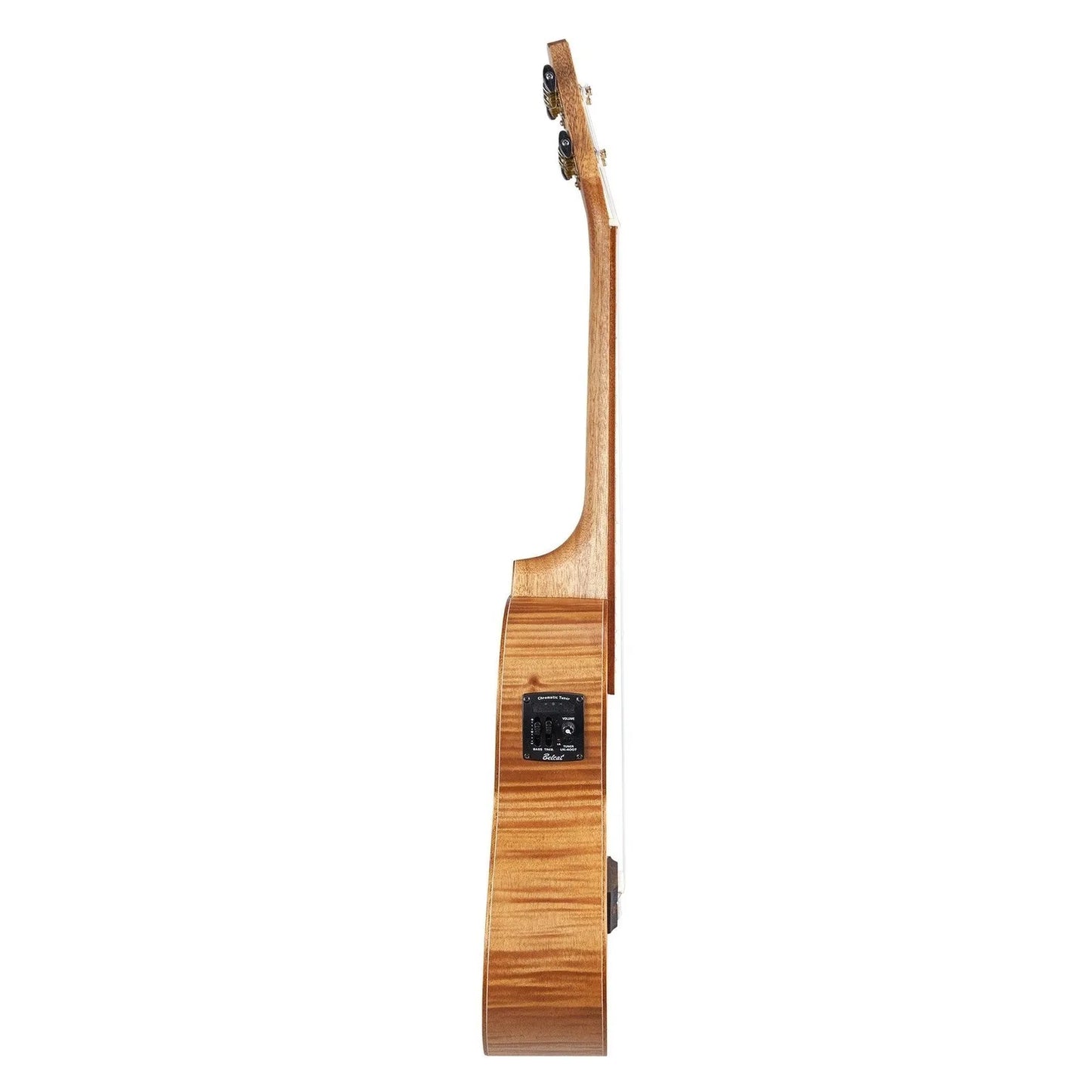 Tiki 2 Series Mahogany Flame Top Tenor Electric Ukulele with Gig Bag Natural Satin TFMT-2P-NST — view 3