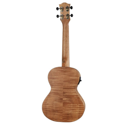 Tiki 2 Series Mahogany Flame Top Tenor Electric Ukulele with Gig Bag Natural Satin TFMT-2P-NST — view 2