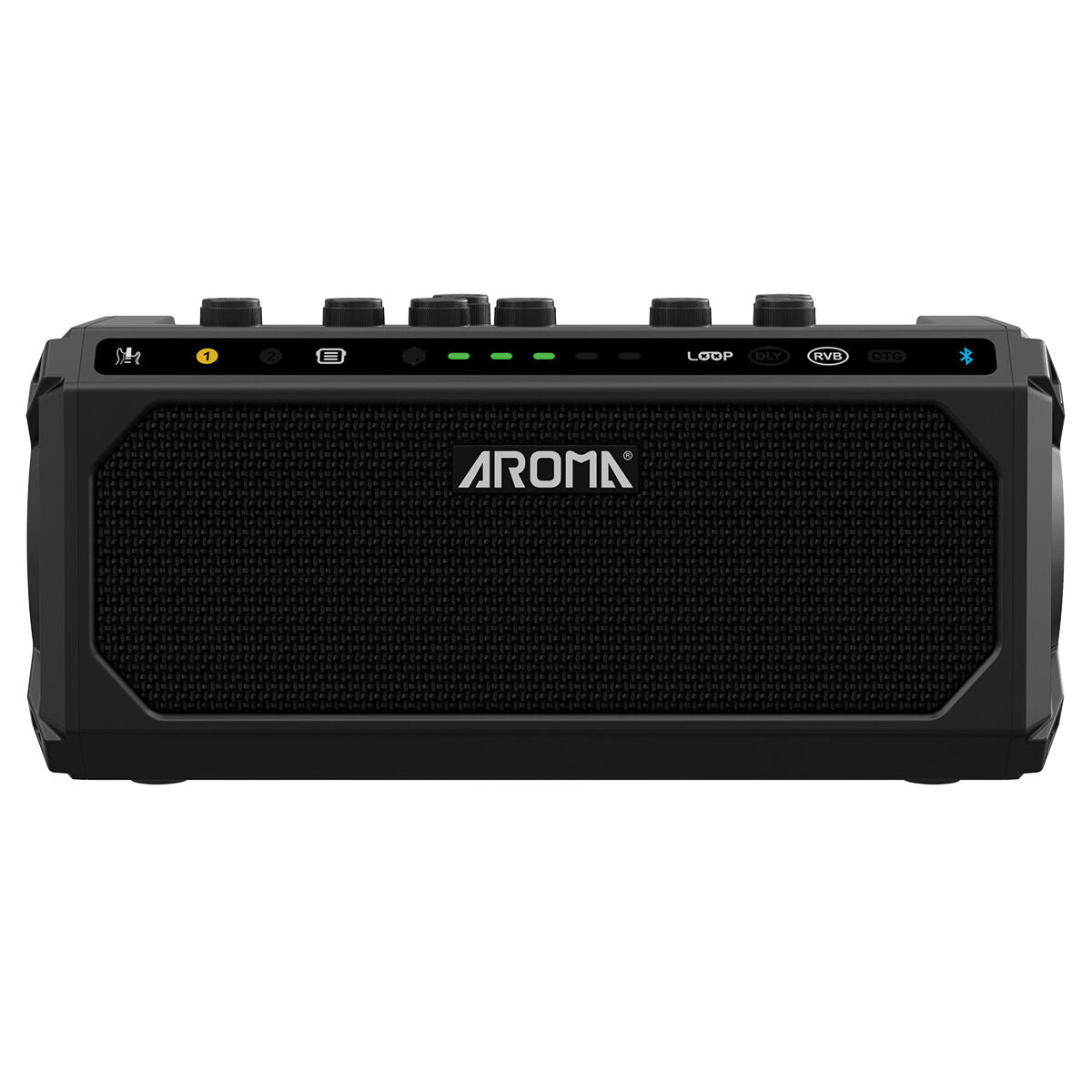 Aroma 10W Electric Guitar Amplifier with Drum Machine, Dual Footswitch, Bluetooth, Reverb, Delay, Loop Function, 30 Beats, Rechargeable Battery — view 5
