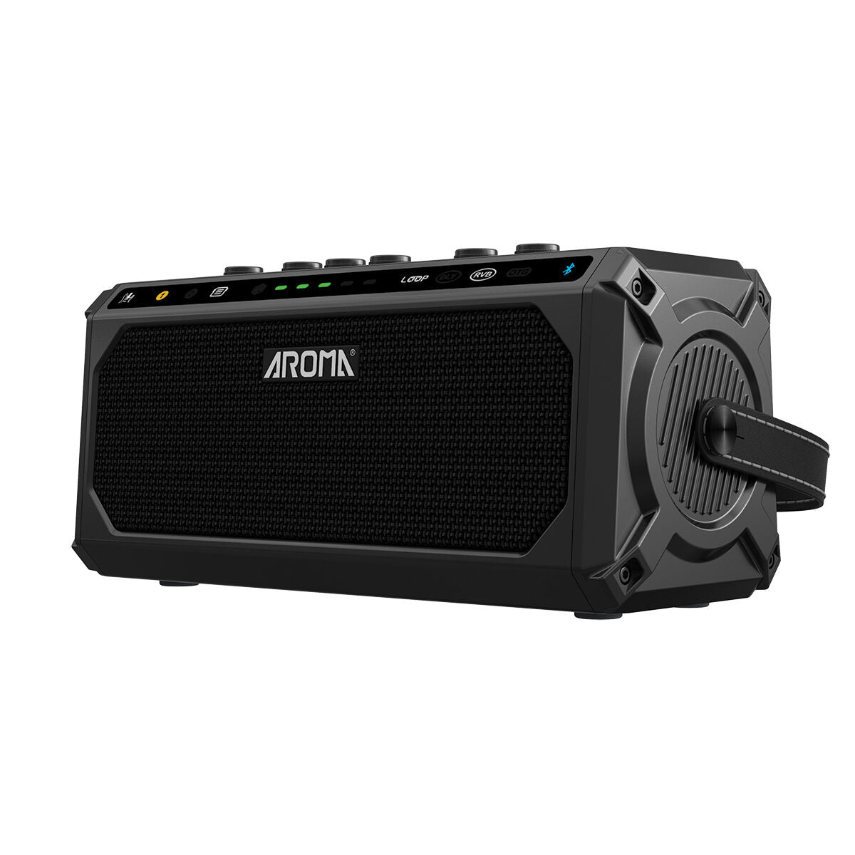 Aroma 10W Electric Guitar Amplifier with Drum Machine, Dual Footswitch, Bluetooth, Reverb, Delay, Loop Function, 30 Beats, Rechargeable Battery — view 6