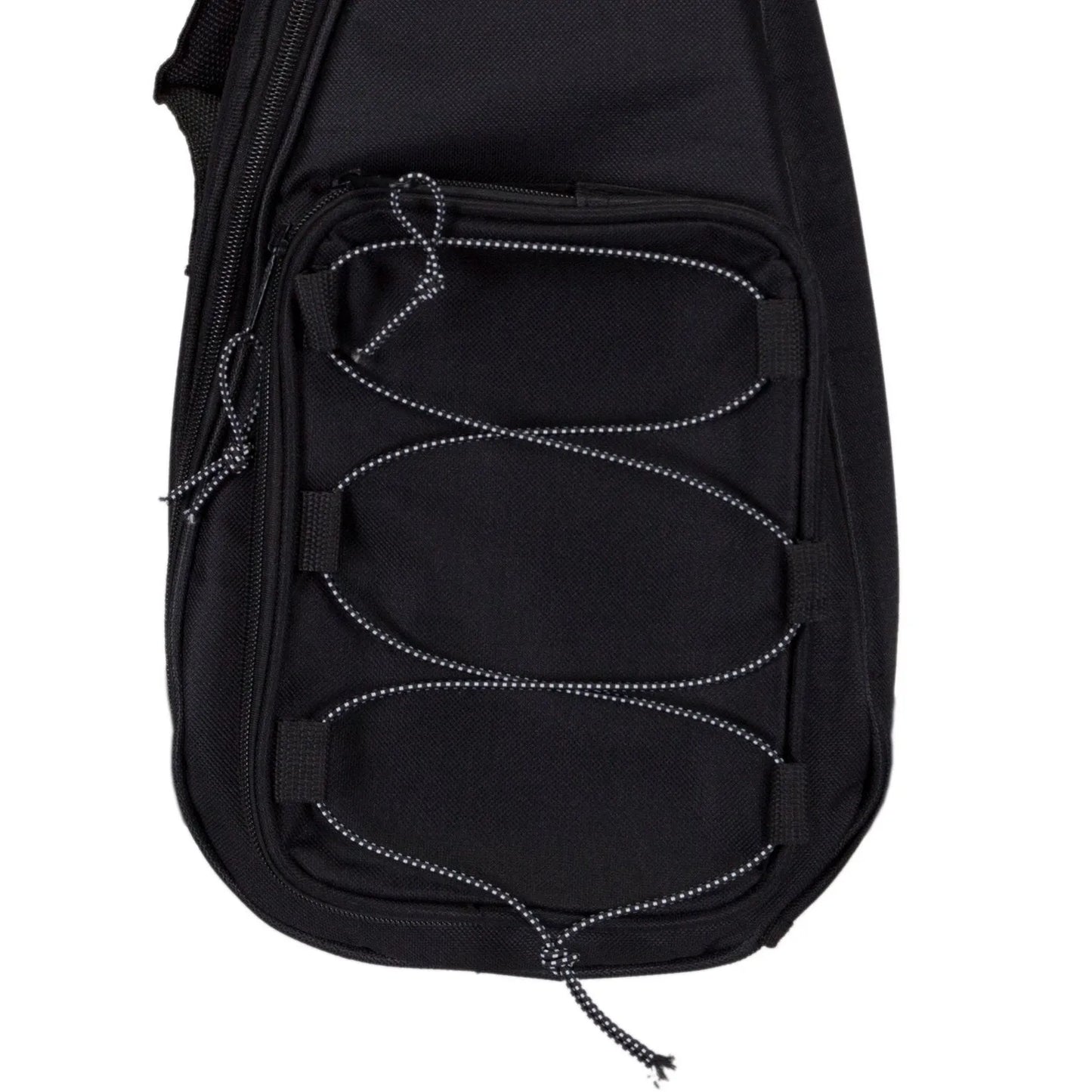 Tiki Deluxe Soprano Ukulele Gig Bag - Black, Heavy Duty Canvas, Waterproof, Padded, Accessories Pocket, Sturdy Handle, Metal Zippers — view 3