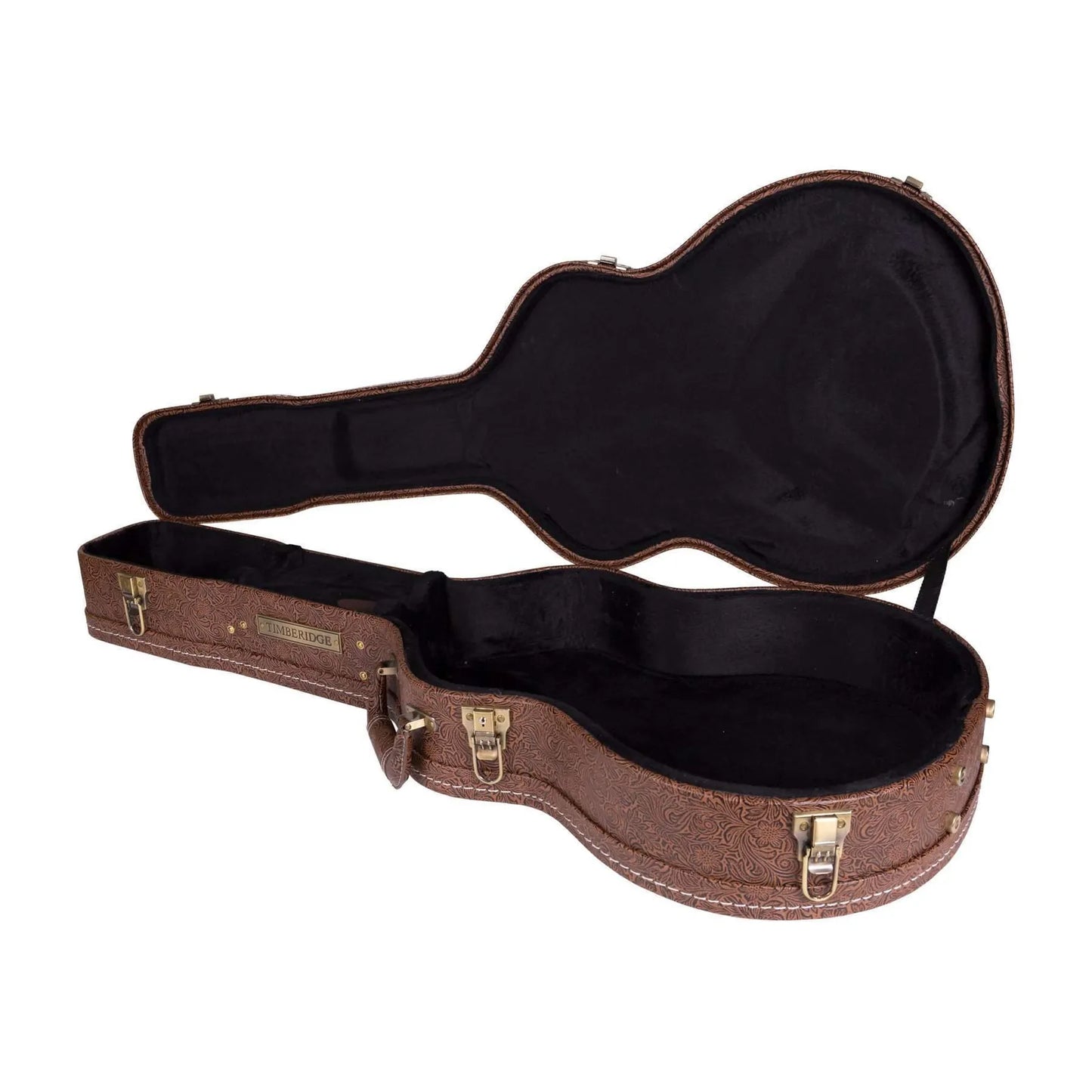 Timberidge Deluxe Small Body Acoustic Guitar Hard Case - Paisley Brown — view 4