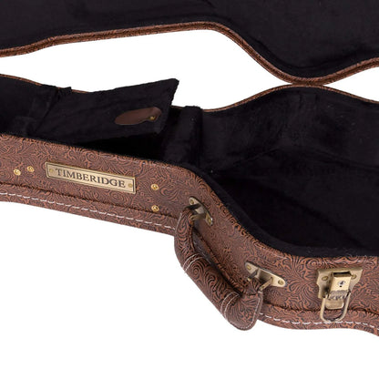 Timberidge Deluxe Small Body Acoustic Guitar Hard Case - Paisley Brown — view 5