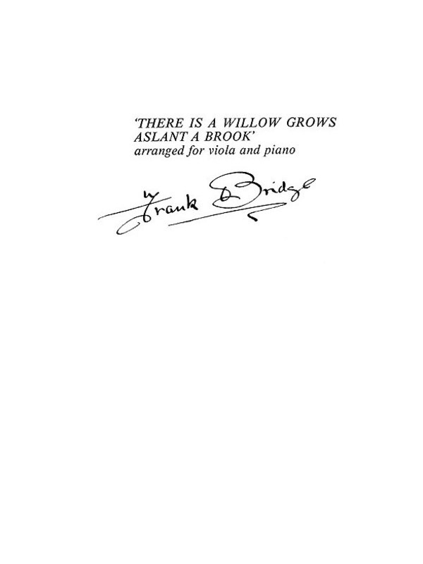 There Is A Willow Grows Aslant A Brook Viola/Piano