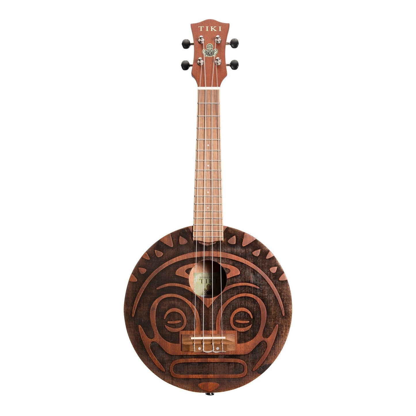Timberidge Tiki Man Concert Ukulele with Pickup and Soft Case - Natural Satin