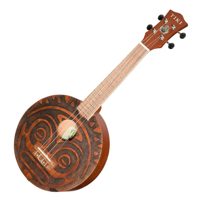 Timberidge Tiki Man Concert Ukulele with Pickup and Soft Case - Natural Satin — view 3