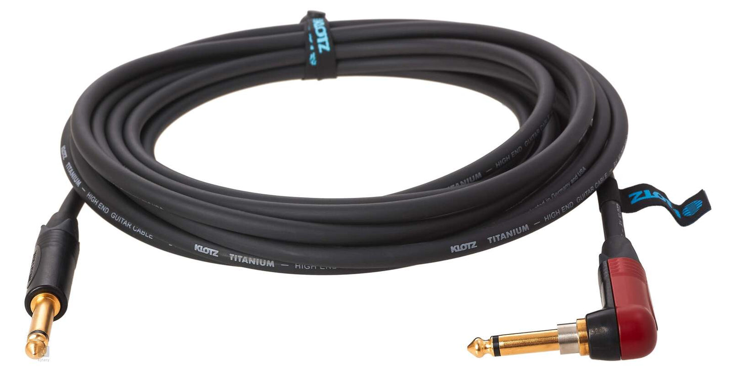 KLOTZ TIR0600PSP 6m Titanium Supreme Guitar Cable With Neutrik Silent Plug Technology and Right Angle — view 2