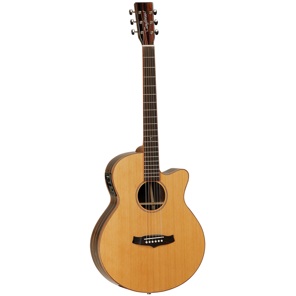 Tanglewood Java Superfolk Cutaway Electric Guitar TJ4-CE, Solid Cedar Top, Amara Ebony Back, Fishman Presys EQ, Natural Gloss Finish