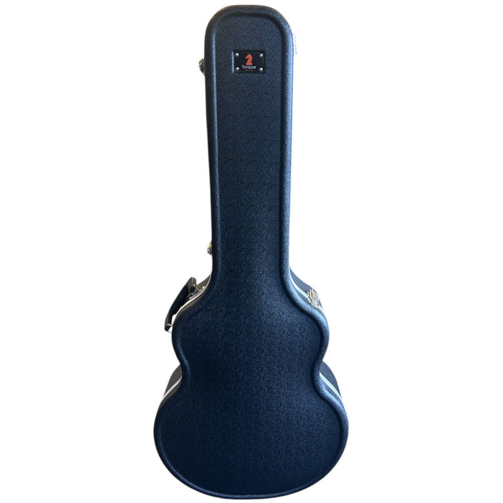 Torque Jumbo Acoustic Guitar Case - Black Finish, Eco-Friendly ABS, Plush Interior, Lockable Latch, Storage Compartment, Heavy-Duty Aluminum Valance — view 2