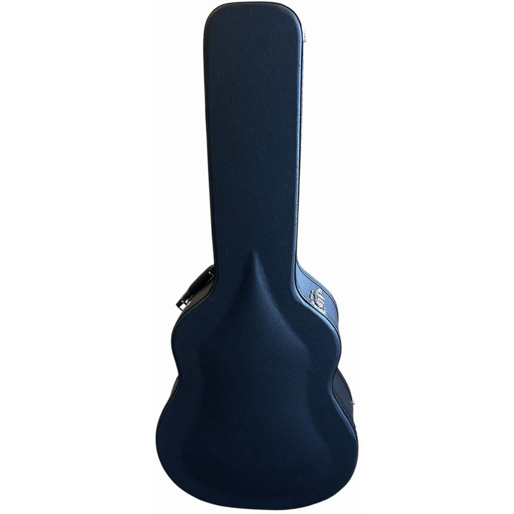 Torque Wooden Archtop Jumbo Acoustic Guitar Case - Black Finish, Multi-Ply Construction, Plush Interior, Lockable with Padded Handle