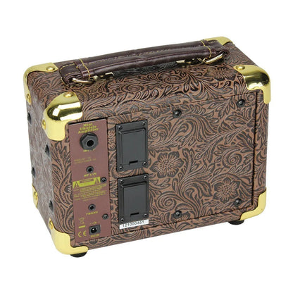 Tiki 5 Watt Portable Ukulele Amplifier in Paisley Brown with Volume, Treble, Bass Controls and 3.5mm Input — view 2