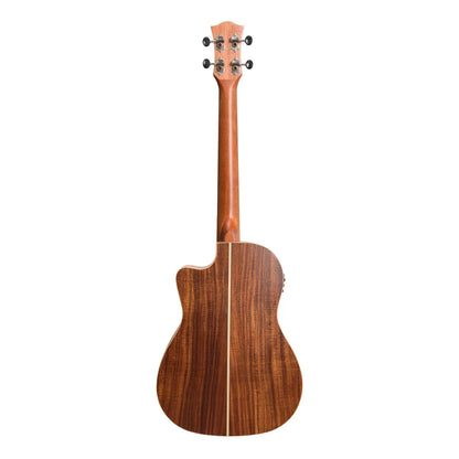 Tiki '9 Series' Koa Solid Top Electric Cutaway Baritone Ukulele with Hard Case Natural Satin — view 2