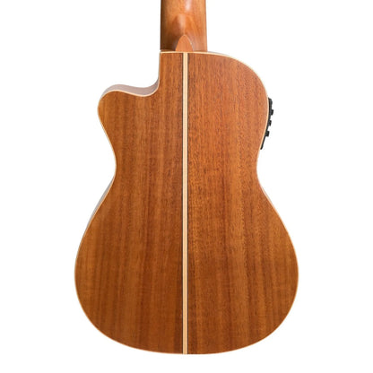 Tiki '9 Series' Koa Solid Top Electric Cutaway Concert Ukulele with Hard Case Natural Satin — view 5