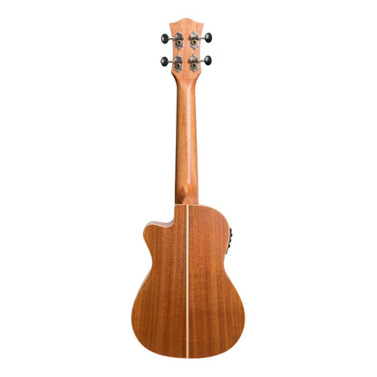 Tiki '9 Series' Koa Solid Top Electric Cutaway Concert Ukulele with Hard Case Natural Satin — view 2