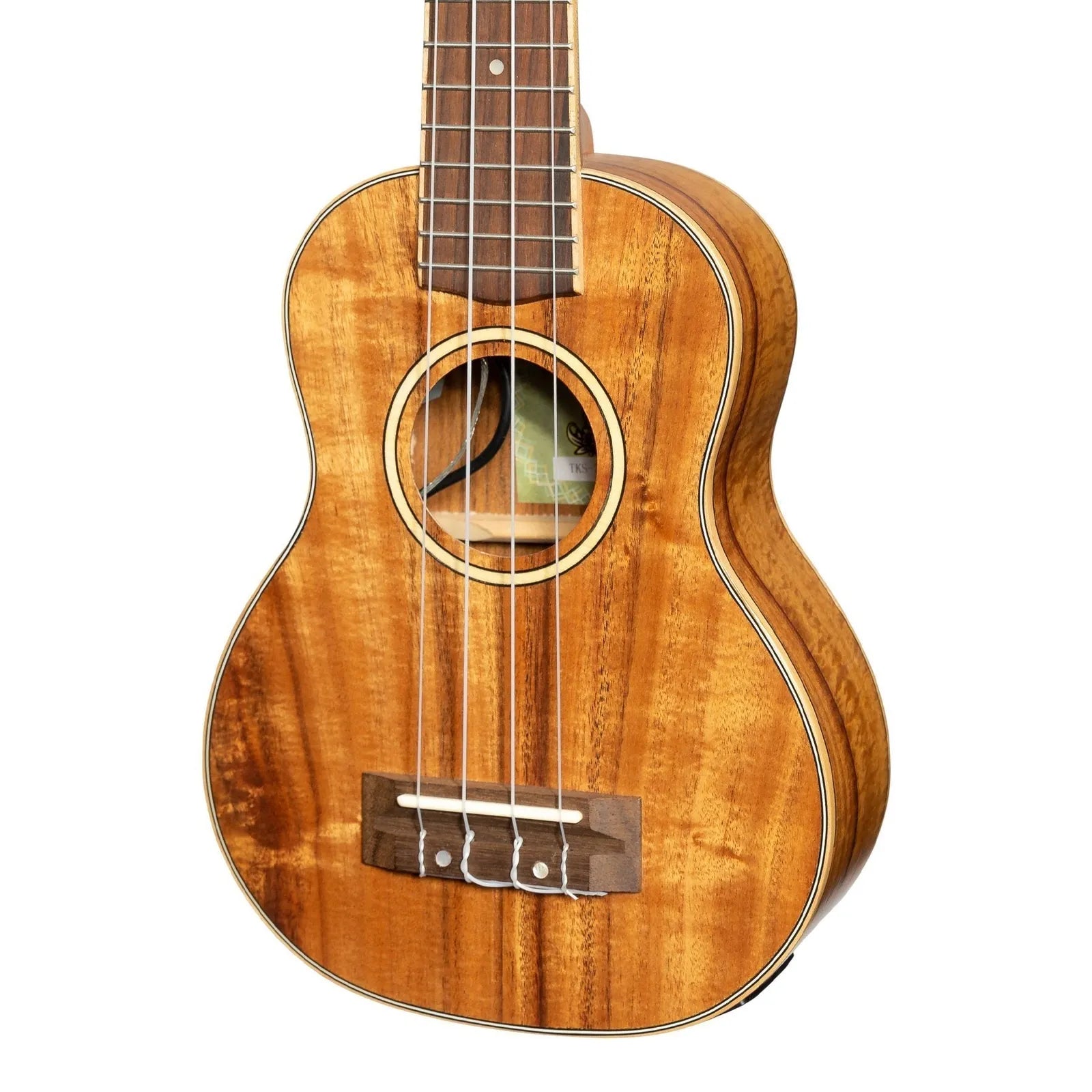 Tiki Koa Electric Soprano Ukulele TKS-3P-NST with Gig Bag Natural Satin — view 4