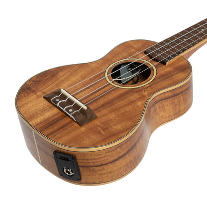 Tiki Koa Electric Soprano Ukulele TKS-3P-NST with Gig Bag Natural Satin — view 6