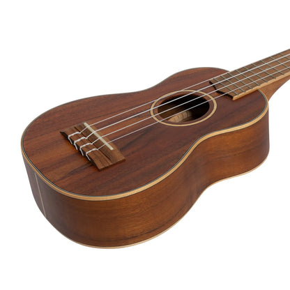 Tiki 9 Series Koa Solid Top Soprano Ukulele with Hard Case Natural Satin TKS-9-NST — view 6