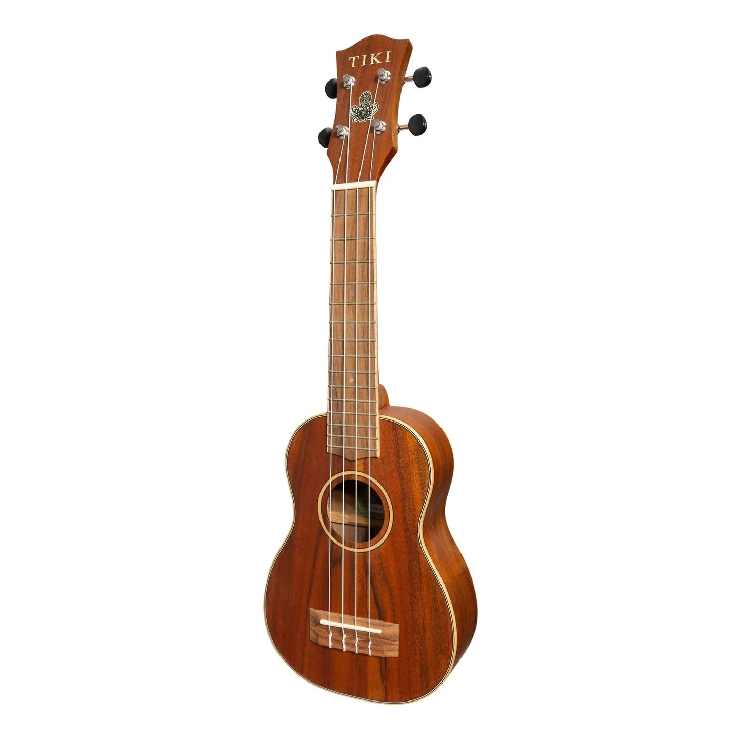 Tiki 9 Series Koa Solid Top Soprano Ukulele with Hard Case Natural Satin TKS-9-NST