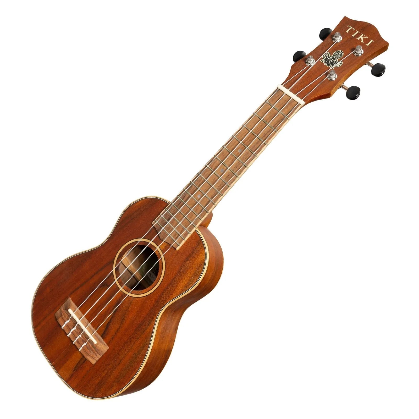 Tiki 9 Series Koa Solid Top Soprano Ukulele with Hard Case Natural Satin TKS-9-NST — view 3