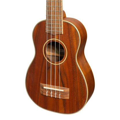 Tiki 9 Series Koa Solid Top Soprano Ukulele with Hard Case Natural Satin TKS-9-NST — view 4