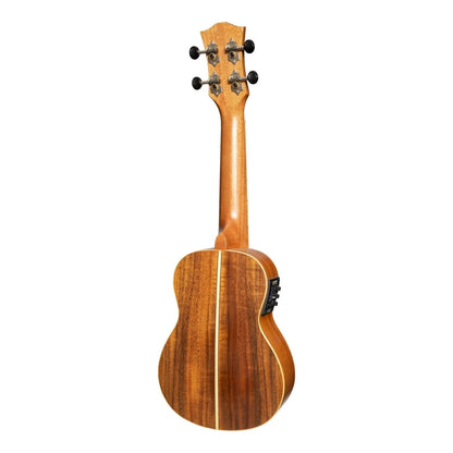 Tiki Koa Solid Top Electric Soprano Ukulele TKS-9P-NST with Hard Case Natural Satin — view 2