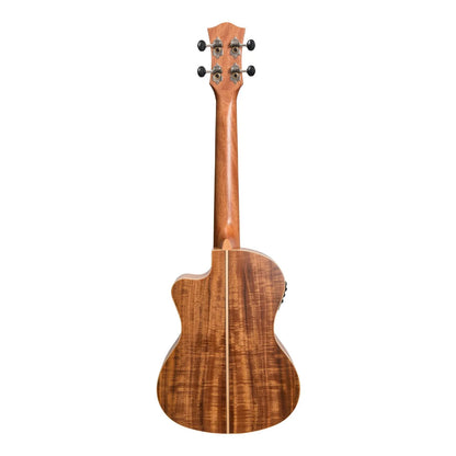 Tiki '9 Series' Koa Solid Top Electric Cutaway Tenor Ukulele with Hard Case Natural Satin — view 2