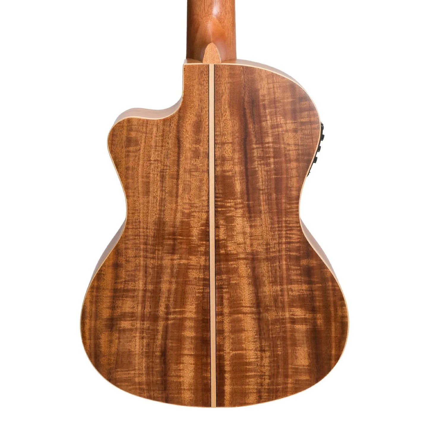 Tiki '9 Series' Koa Solid Top Electric Cutaway Tenor Ukulele with Hard Case Natural Satin — view 5