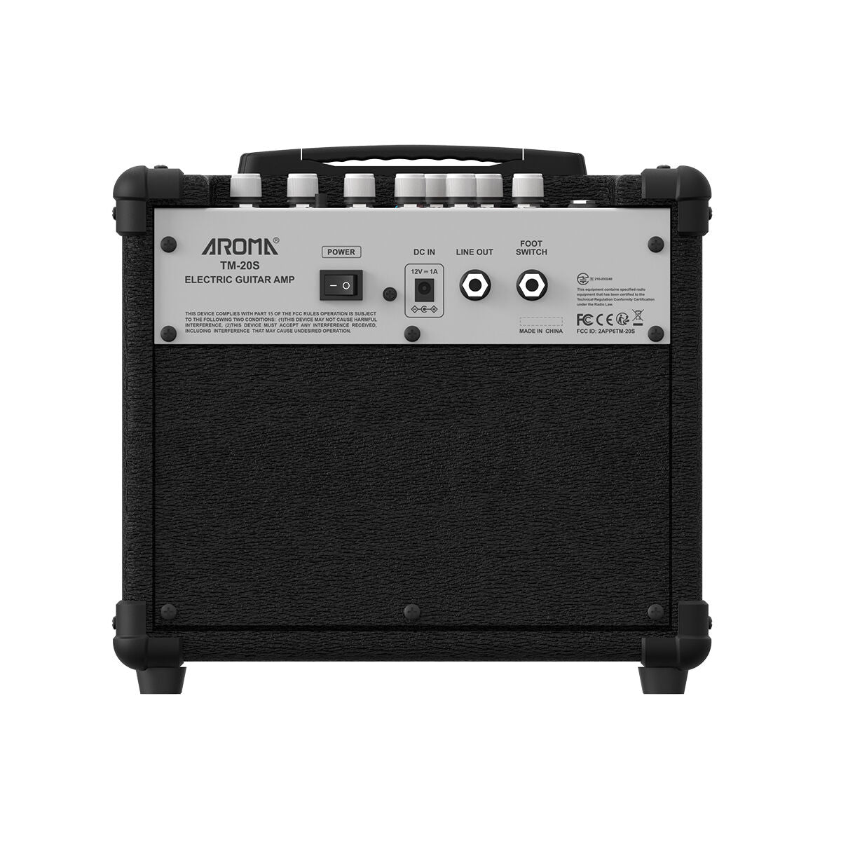 Aroma 20W Black Electric Guitar Amplifier with Footswitch and Drum Machine TM-20S — view 5