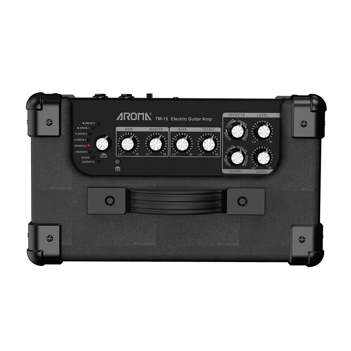 Aroma TM15BK 15W Black Electric Guitar Amplifier with Bluetooth & Effects — view 4