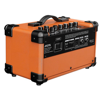 Aroma TM15OR 15W Rechargeable Orange Electric Guitar Amplifier with Bluetooth — view 3