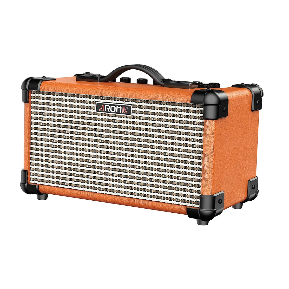 Aroma TM15OR 15W Rechargeable Orange Electric Guitar Amplifier with Bluetooth