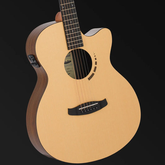 Tanglewood Metropolitan TM4-CE Super Folk Spruce/Koa Cutaway Electric Guitar