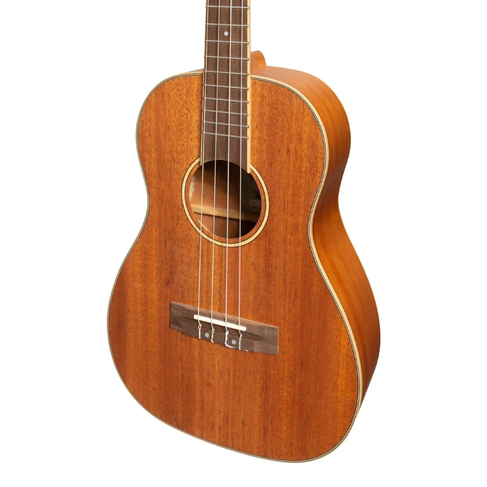 Tiki TMB-5-NST Mahogany Solid Top Baritone Ukulele with Hard Case Natural Satin — view 4