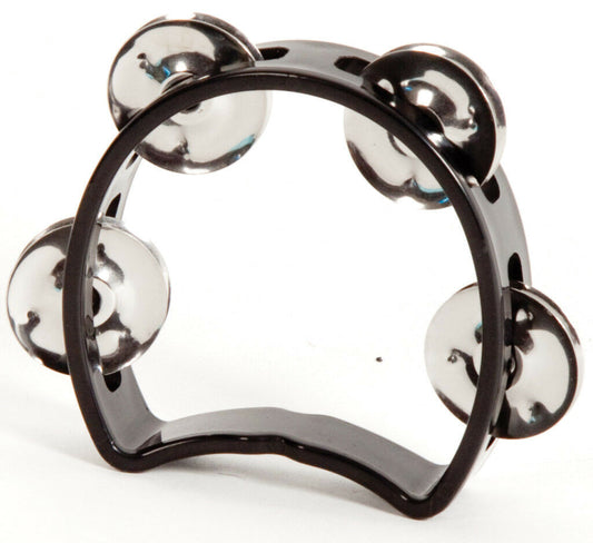 MANO PERCUSSION 3.5" Junior Tambourine, Headless, Black  ABS rim, jingles