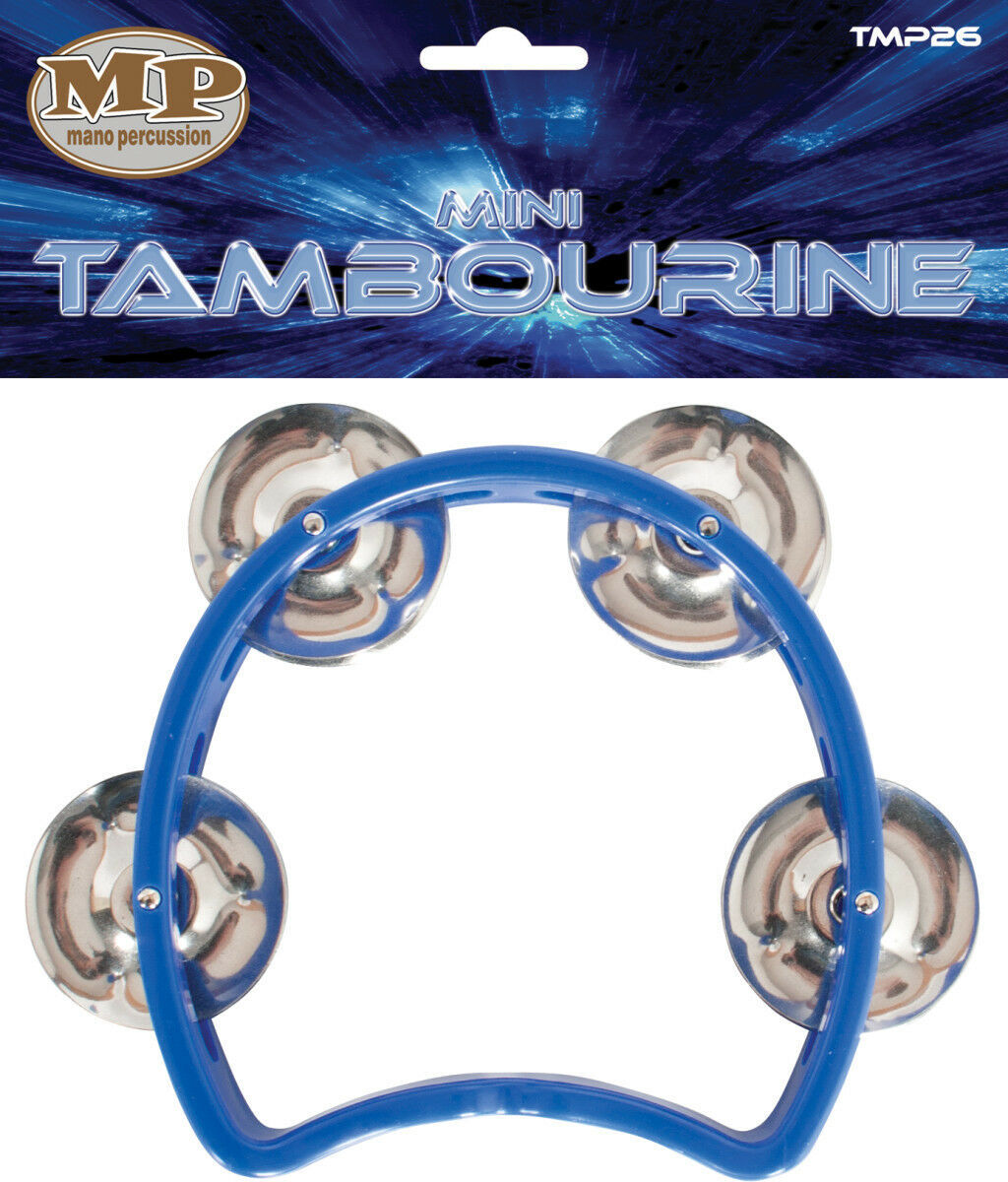 MANO PERCUSSION 3.5" Junior Tambourine, Headless, Blue  ABS rim, jingles