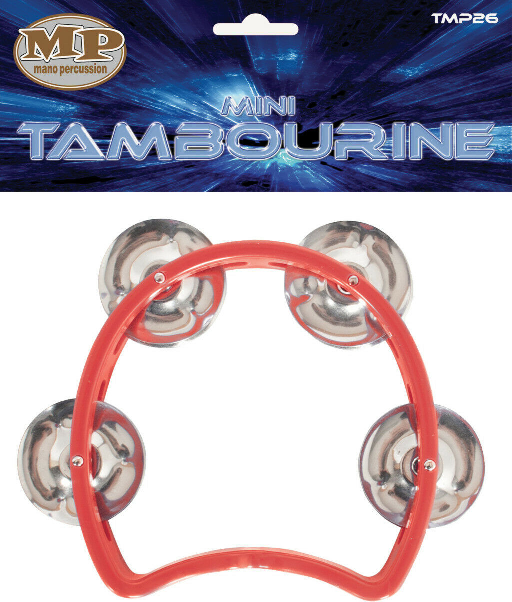 MANO PERCUSSION 3.5" Junior Tambourine, Headless, Red  ABS rim, jingles