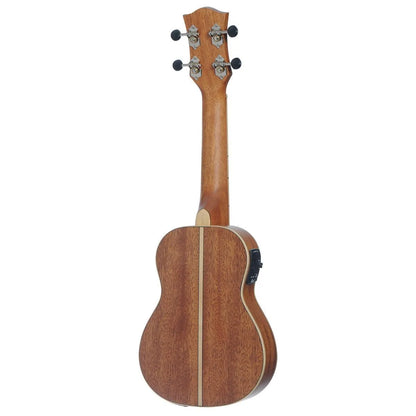 Tiki 5 Series Mahogany Solid Top Electric Soprano Ukulele with Hard Case Natural Satin — view 2