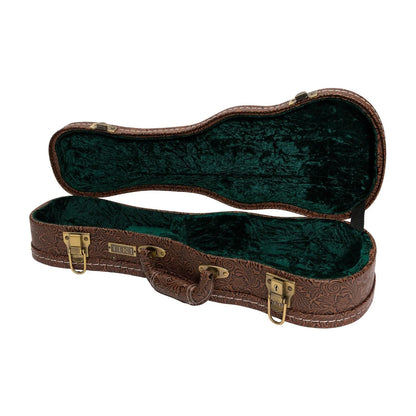 Tiki 5 Series Mahogany Solid Top Electric Soprano Ukulele with Hard Case Natural Satin — view 6