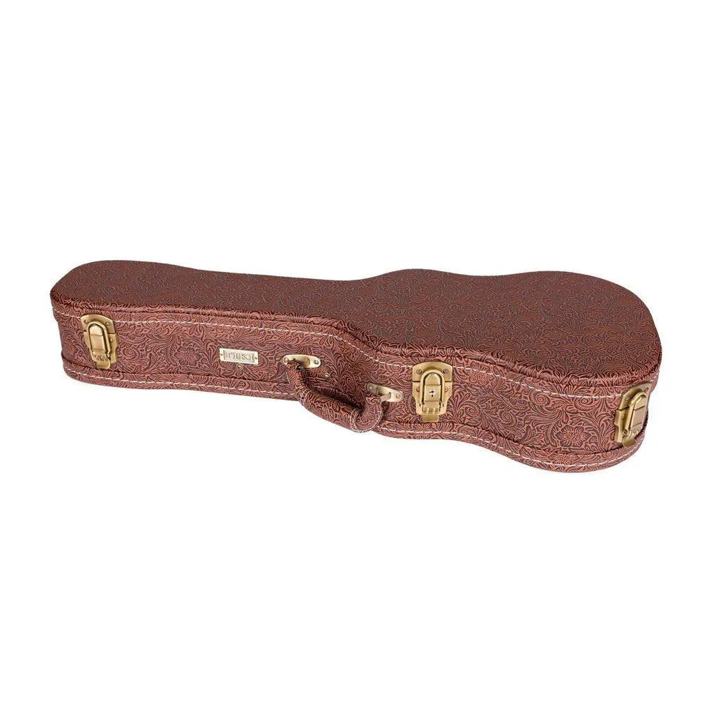 Tiki '5 Series' Mahogany Solid Top Electric Tenor Ukulele with Hard Case TMT-5P-NST Natural Satin — view 5