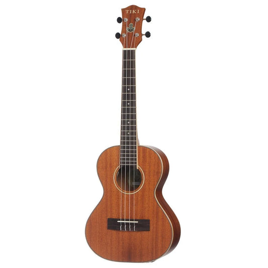 Tiki '5 Series' Mahogany Solid Top Electric Tenor Ukulele with Hard Case TMT-5P-NST Natural Satin