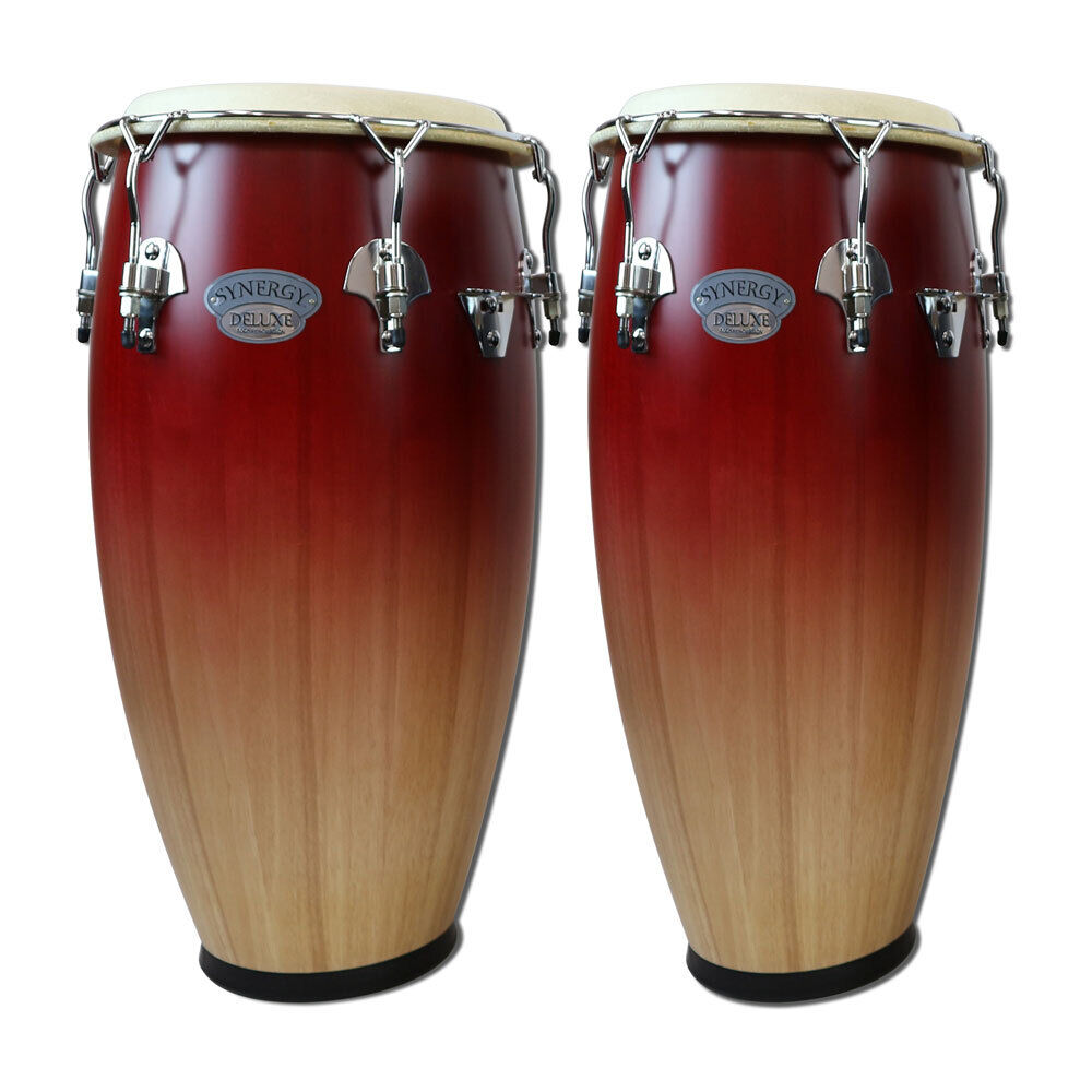 Toca 10 & 11" Synergy Deluxe Series Conga Set, Wine Fade, Two-ply Asian Oak Shells, Adjustable Stands Included — view 2