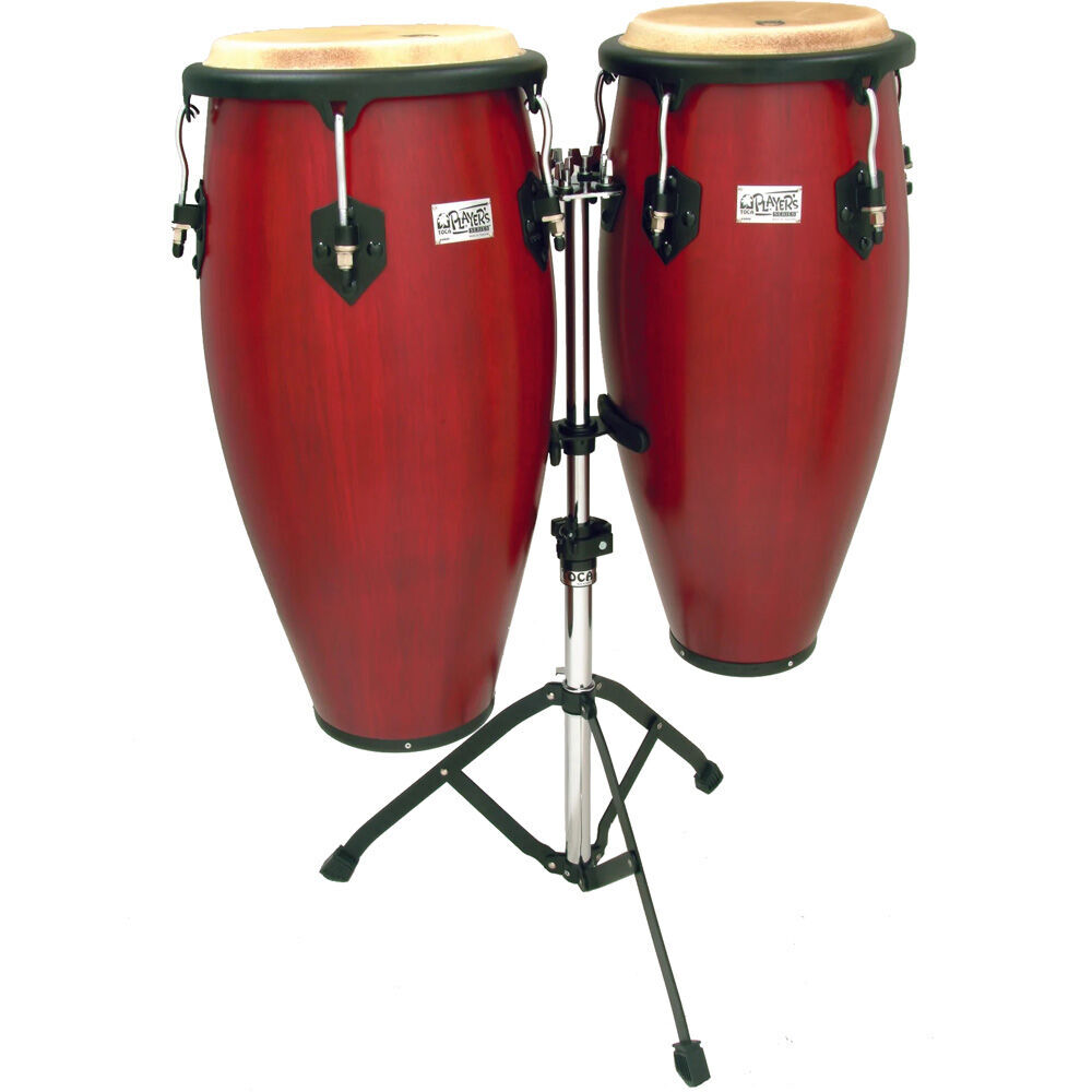 Toca 10 & 11" Players Series Wooden Conga Set in Cherry with Adjustable Stand