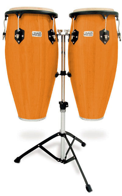 Toca Players Series Wooden Conga Set 11" & 11-3/4" Amber Finish with Stands