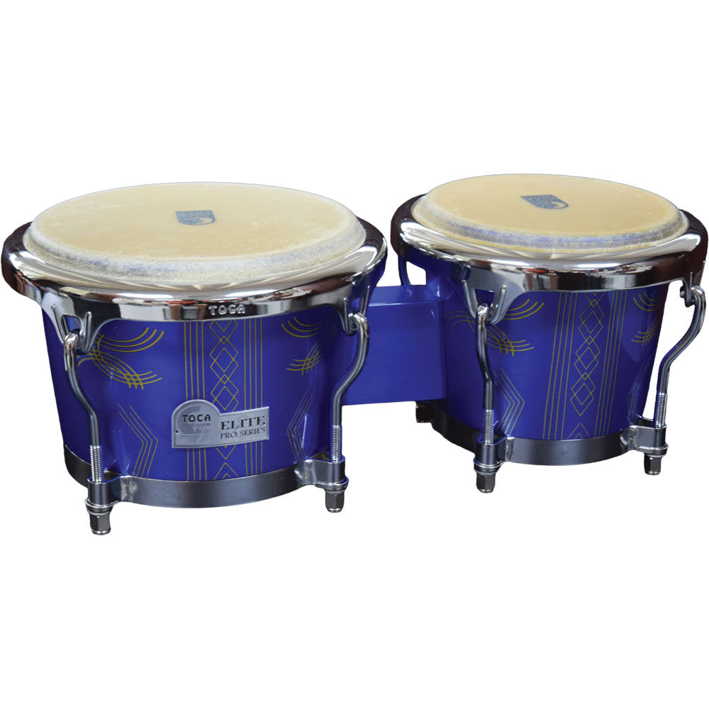 Toca Elite Pro Series 7 & 8.5" Wooden Bongos in Impala Blue