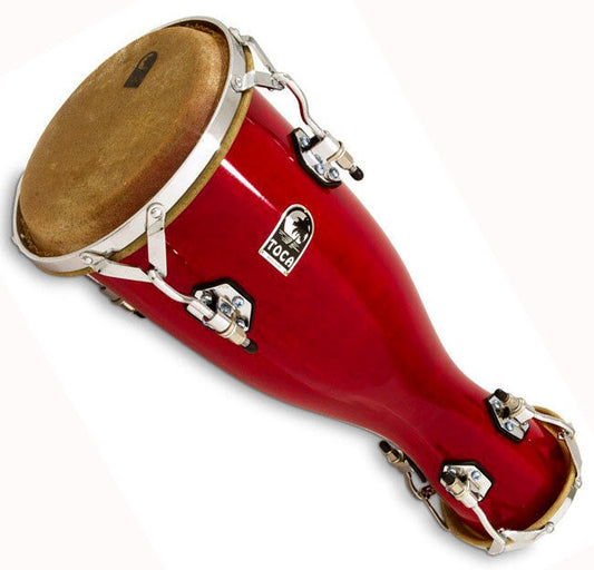 Toca Medium Bata Drum Omele Bright Red Lacquer 26" with 5" & 8" Matched Bison Heads