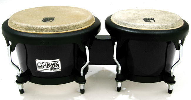 Toca 7 & 8.5" Players Series Fiberglass Bongos Black