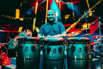 Toca Eric Velez Signature Series 7" & 9" Wooden Bongos in Gun Metal Glitter — view 2