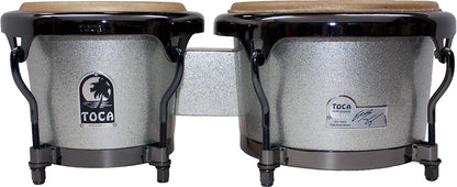 Toca Eric Velez Signature Series 7" & 9" Wooden Bongos in Gun Metal Glitter