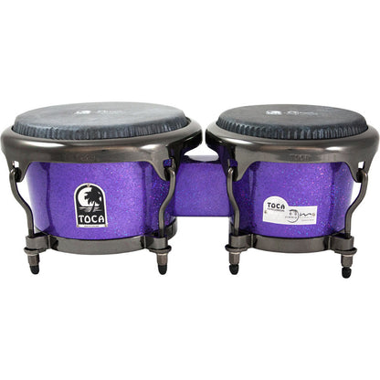 Toca Jimmie Morales Signature 7 & 8-1/2" Purple Sparkle Fiberglass Bongos