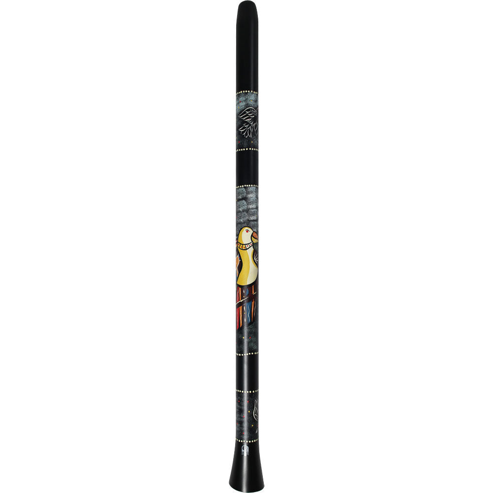 Toca Duro 51" Didgeridoo Black with Cockatoo Artwork, Lightweight Synthetic, Durable, Excellent Tonal Qualities